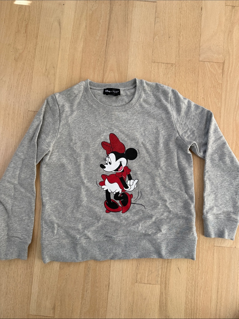 kate spade Gray Crewneck Sweater with Red Minnie Graphic